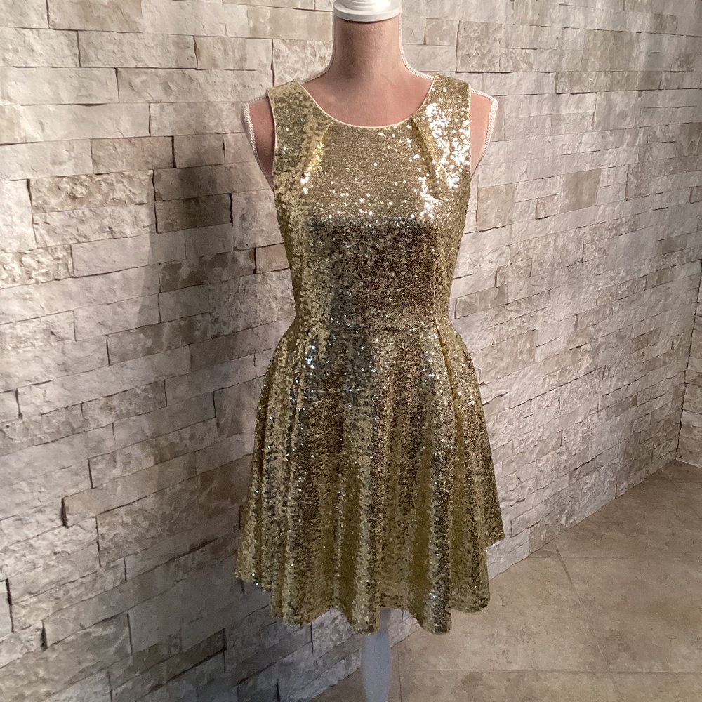 Copper Key Gold Sequin Dress